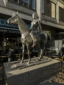 Prints of Dover Street and Piccadilly, Mayfair, London. Elisabeth Frink sculpture Horse and Rider from south east. Photographed by Chris Redgrave in 2015 Sculpture Prints: Print of Elisabeth Frink's Horse and Rider sculpture in London