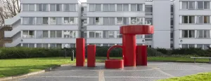 Prints of Rootes Building, University of Warwick, Coventry, Warwickshire. Series of Shapes In Red, by Bernard Schottlander, 1968. Photographed by James O. Davies, 2015 Warwickshire Prints: Schottlander Print: Red Shapes in Rootes Building