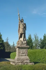 Prints of Life-size statue of St Michael, Belmont, Herefordshire. IoE 155340 Sculpture Prints: Life-size Print of St Michael Statue, Belmont