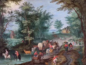 Gysels - Landscape with Figures Crossing a Brook N070537 Gysels - Landscape with Figures Crossing a Brook N070537