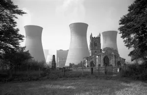 Ferrybridge Power Station Print, Church of St Edward at Brotherton