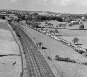 Aerofilms Collection (1919-2006) Prints: Traffic jam on Preston-Lancaster Road, Lancashire Print