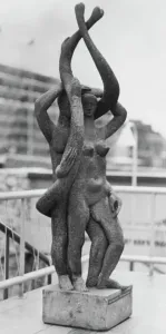Prints of Festival of Britain 1951. Lambeth, London. Mitzi Solomon Cunliffes sculpture Root Bodied Forth exhibited on the South Bank Exhibition site Town Prints: Print of Root Bodied Forth at the Festival of Britain 1951