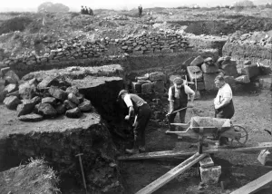 Photos Of Edwardian England Prints: Corbridge Roman Fort Excavations Print, 1909