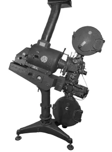 Prints of Detail of British Thomson-Houston (BTH) cinema projector. Alhambra Theatre, London. Photographed by John Maltby. Date range: 1930-1939 Historic Images 1920s To 1940s Prints: BTH Cinema Projector Print