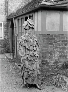 Cabbage Leaf Costume Print, Hellidon School House Scene