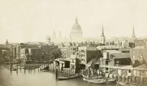 The Victorian Age Prints: St Pauls Cathedral Print from Southwark Bridge
