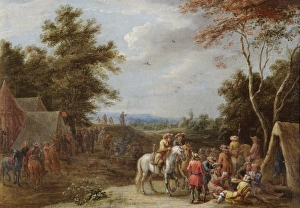 Hondt - An Encampment with soldiers playing cards N070588 Hondt - An Encampment with soldiers playing cards N070588