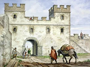 Heritage/reconstructing past romans illustrations/housesteads roman fort j000113 Heritage/reconstructing past romans illustrations/housesteads roman fort j000113