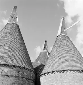 Eric De Mare Prints: Print of Conical Roofs and Cowls near Cobham, Kent
