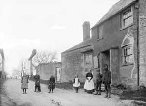 Uffington Print: Cottage and Canal Bridge