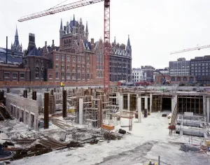 Prints of BRITISH LIBRARY, EUSTON ROAD, ST PANCRAS, CAMDEN, GREATER LONDON Greater London Prints: British Library Construction Print, 1970s