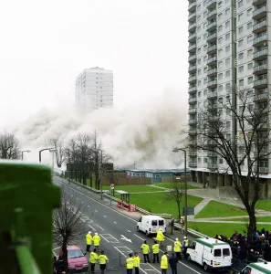 Demolition Print of Holly Street Estate Tower Blocks