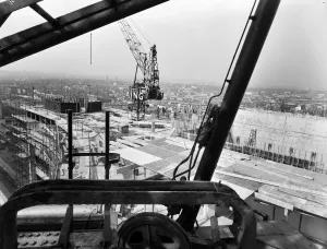 Prints of EMPRESS STATE BUILDING, Lillie Road, Earls Court, HAMMERSMITH AND FULHAM, GREATER LONDON Engineering And Construction Prints: Empress State Building Construction Print