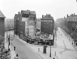 Prints of Millbank Estate, Ruskin House, Herrick Street, Millbank, City of Westminster, Greater London Industry and Agriculture in England - Factories, Farming and Production: Print of Millbank Estate, Ruskin House after Bomb Damage