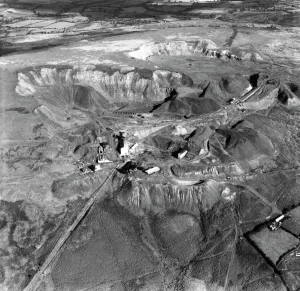 Prints of Titterstone Quarry, Clee Hill, Shropshire. Photographed by Aerofilms Ltd in 1948 Shropshire Prints: Titterstone Quarry Print, 1948 Extraction