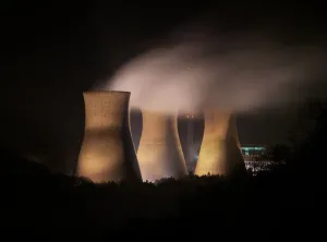 Prints of Ironbridge Power Station, Buildwas Road, Telford, Shropshire. Cooling towers, flood-lit, night-time shot. November 2015 Shropshire Prints: Ironbridge Power Station Print, Night-Time Cooling Towers