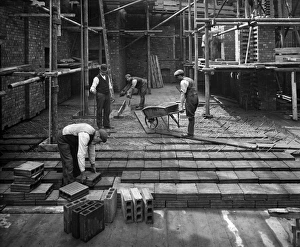 Laying a hollow pot floor, Lloyds Avenue, London BL19950A Laying a hollow pot floor, Lloyds Avenue, London BL19950A