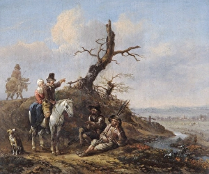 Lingelbach - Landscape with travellers resting... N070466 Lingelbach - Landscape with travellers resting... N070466