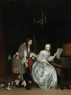 Metsu - A Gentleman and a Lady at a Virginal K010543 Metsu - A Gentleman and a Lady at a Virginal K010543
