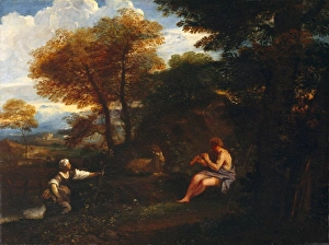 Mola - Landscape with shepherd and shepherdess J920065 Mola - Landscape with shepherd and shepherdess J920065