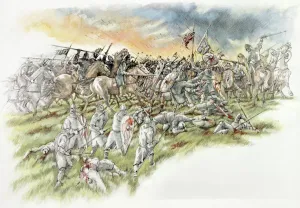 Battle Of Hastings Prints: Battle of Hastings Print: Norman Charge at Battle Abbey