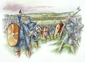 Battle Of Hastings Prints: Battle of Hastings Print: Norman ranks from English Heritage