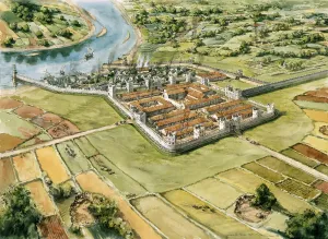 Segedunum Roman Fort Print - Aerial Reconstruction of Hadrian's Wall