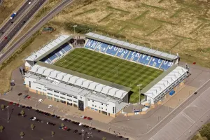 Prints of Colchester, Essex. Community Stadium, Colchester United Football Club Football Ground, 2016 Essex Prints: Colchester Community Stadium Print