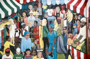 Bristol Prints: Print of a Market Scene Mural