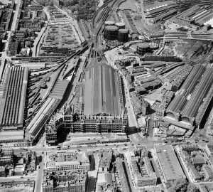 St Pancras Station Print, 1947 Aerial View