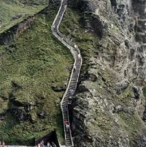 The walkway stairs at Tintagel Castle K971391 The walkway stairs at Tintagel Castle K971391
