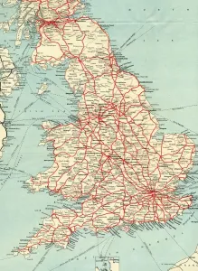 British Railways Network Map Print 1950s