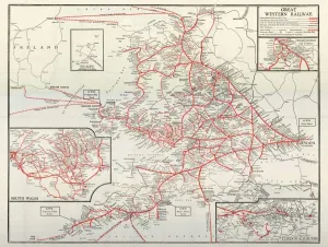 GWR Network Map Print, c1920s