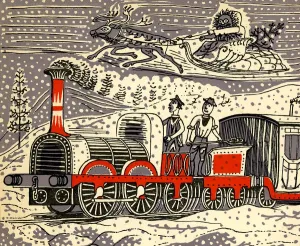 Prints of This cartoon card was issued by the Ealing Film Studios in 1953 Artwork And Documents Prints: Christmas card print from 1953 Ealing Film Studios
