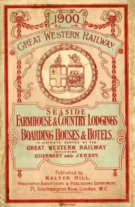 Prints of Front cover of the GWR advertising book Seaside Farmhouses, Country Lodgings, Boarding Houses and Hotels, published in 1900 Artwork And Documents Prints: Seaside Farmhouses Print, 1900 Front Cover