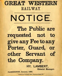 GWR Notice Print 1888