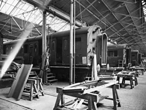 Coach No. 5189 in the Carriage Body Shop, 1946 Coach No. 5189 in the Carriage Body Shop, 1946
