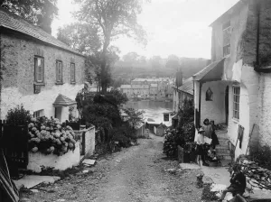 Bodinnick Print, View of River Fowey and Fowey Town
