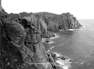 South West England Landmarks Prints: Lions Den, Lands End, Cornwall, February 1924