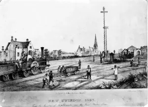 Artwork Prints: Broad Gauge Locomotive Print, 1847 New Swindon