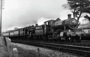 Prints of Earl of Clancarty, No. 5058 with Dinmore Manor, No. 7820 at Aller Junction, September 1958 Locomotive Prints: Print of Castle Class Locomotives at Aller Junction
