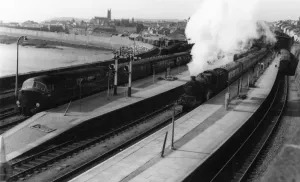 Penzance Station Print, c.1960: Warship and Castle Class Locomotives