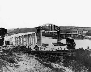 Isambard Kingdom Brunel Prints: Construction of the Royal Albert Bridge Print, 1858