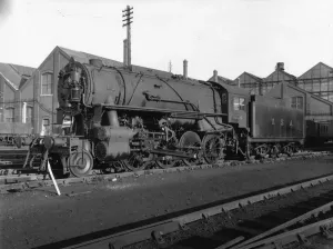 Steam Prints: Print of U.S. Locomotive No. 1604 at Swindon Works, December 1942