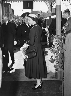 Royal Tour of West Country - The Queen at Launceston Station, 9th May 1956 Royal Tour of West Country - The Queen at Launceston Station, 9th May 1956