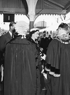 Royal Tour of West Country - The Queen & Prince Philip at Launceston Station, 9th May 1956 Royal Tour of West Country - The Queen & Prince Philip at Launceston Station, 9th May 1956