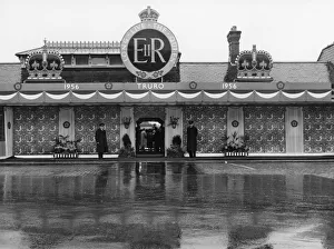 Royal Tour of West Country - Truro Station Decorations, 9th May 1956 Royal Tour of West Country - Truro Station Decorations, 9th May 1956