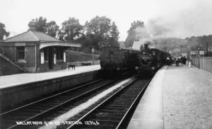 Vintage Railway Stations UK Prints: Hallatrow Station, Somerset, c. 1910
