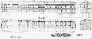 Artwork Prints: GWR Steam Rail Motor Diagram Print, 1905